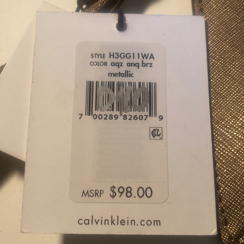 CALVIN KLEIN Wristlet. NEW. Bronze metallic color with Gold hardware. - Picture 9 of 9